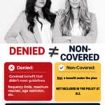 Insurance policy explanation with two women Non-Covered Benefits